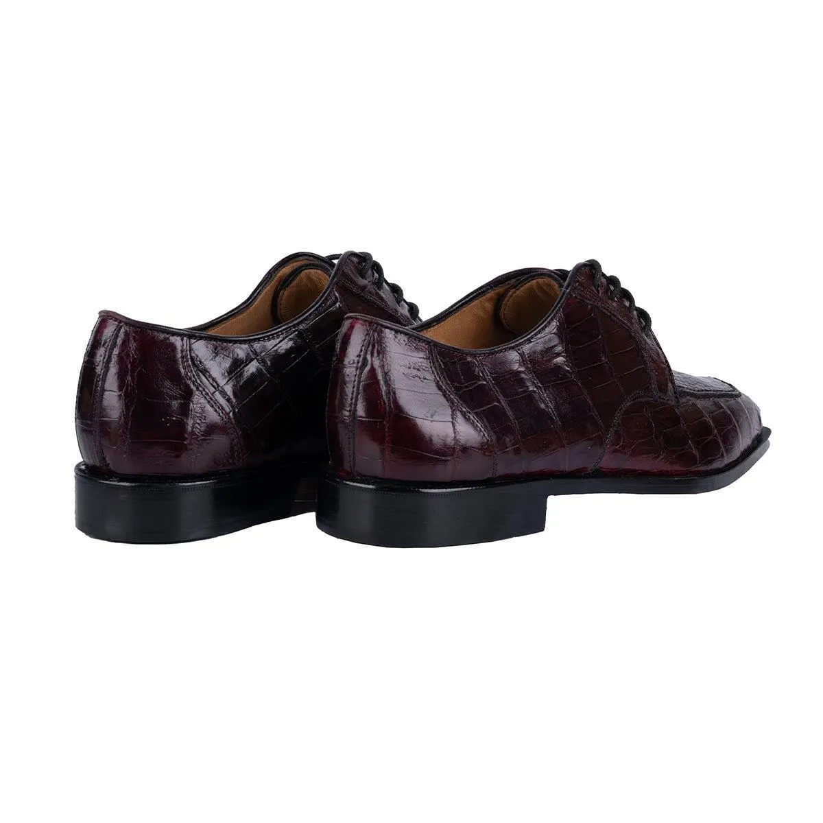 Belvedere Florence Formal Lace Ups Croc Embossed Leather Burgundy Colour For Men