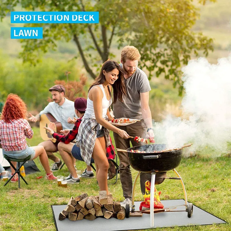 Fire Pit Square Mat for Wood Burner Fireproof Pad Deck Protector