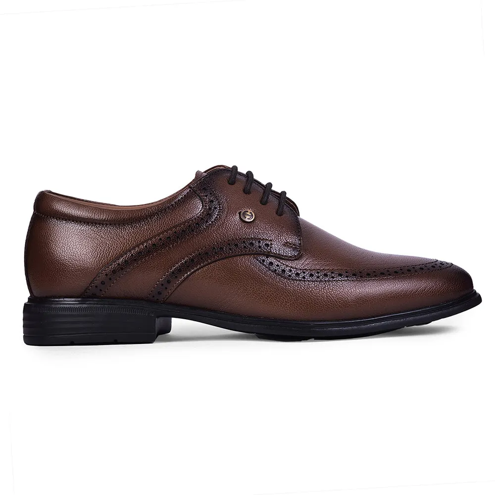 Healers Brown Formal Lacing Derby Shoes For Men U993-12 By Liberty