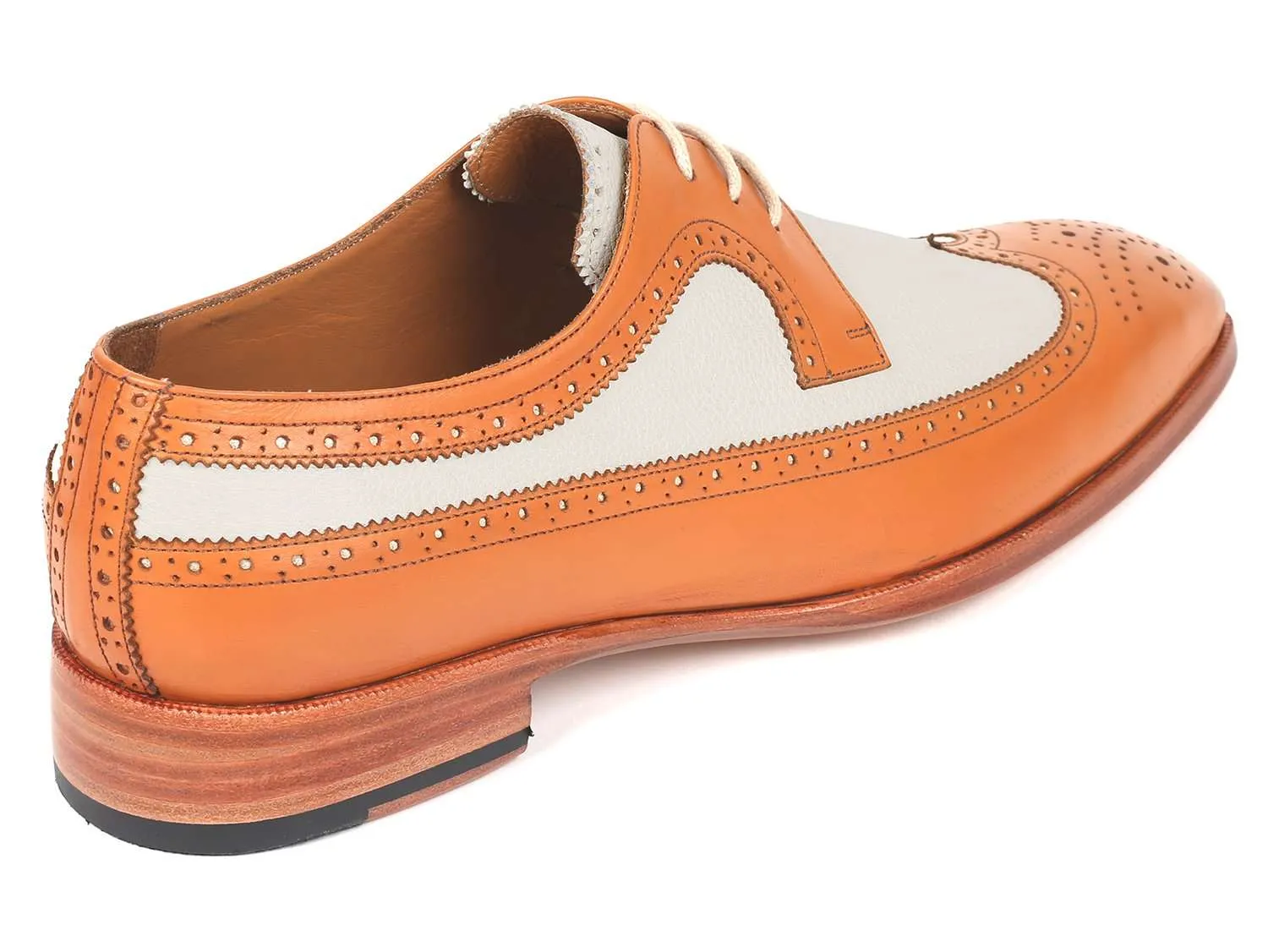 Paul Parkman Cognac & Cream Wingtip Derby Shoes