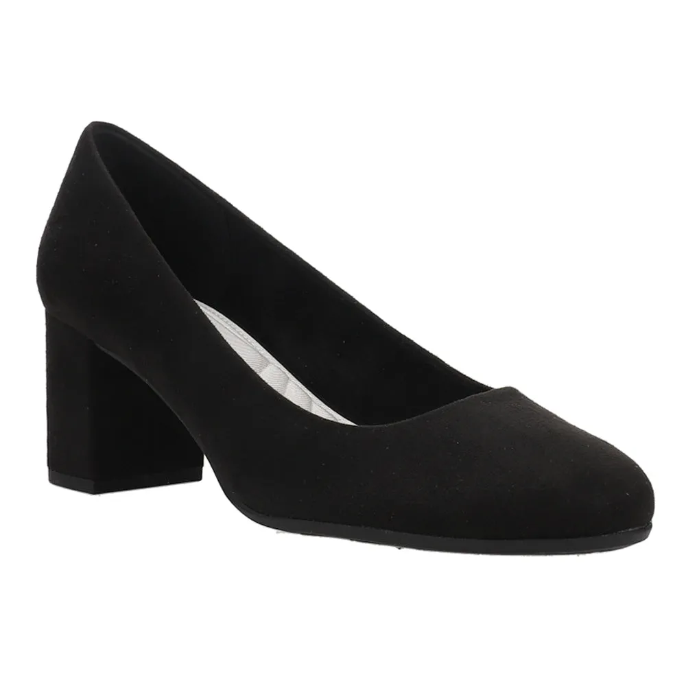 Proper Round Toe Block Heel Pumps