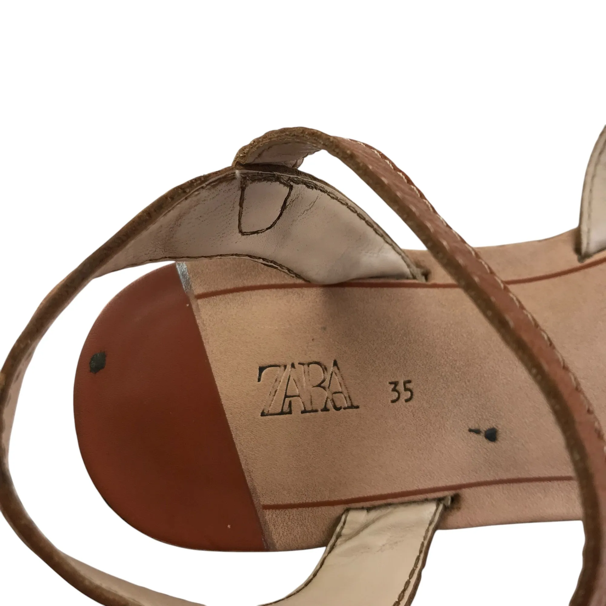 Zara sandal shoe size 3 brown straps and sole